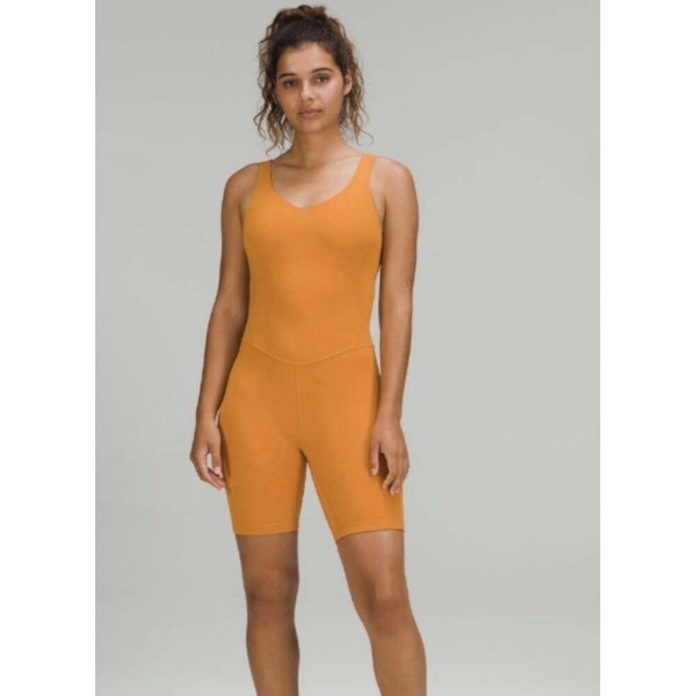 Lululemon Women's 2 Align Bodysuit 8" Autumn Orange Bra Liner (READ DESCRIPTION)